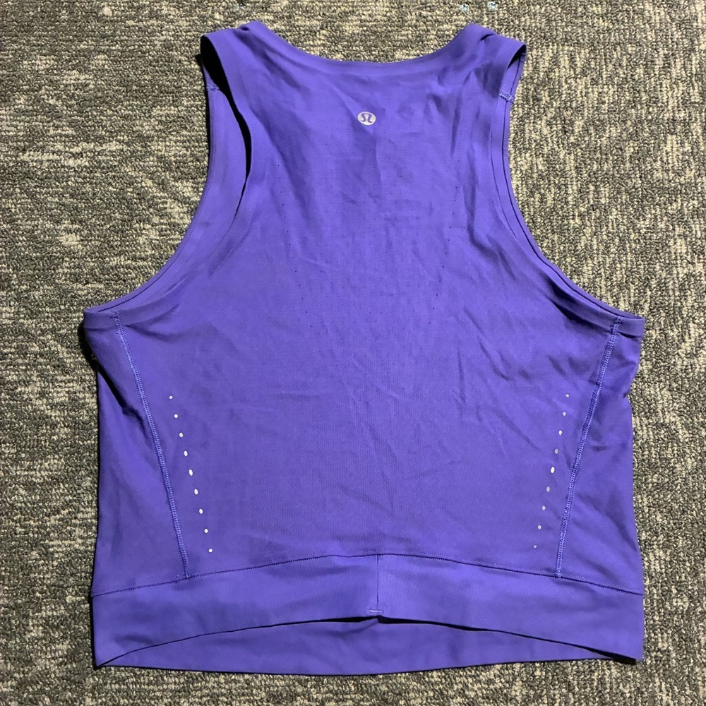 Lululemon Swiftly High Neck Cropped Tank Top Purple Womens Size 8 10